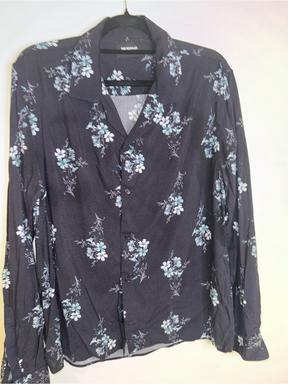 The Kooples Paris Men’s Medium Navy Blue Floral Print Button Down Shirt